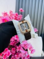 MEN STUDDED LEATHER STRAP WATCH (MA2768) - Image 3