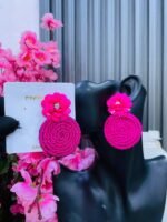 WOOVEN STATEMENT EARRINGS(MA3189) - Image 5