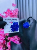 SATIN FLOWER EARRINGS (MA3467) - Image 2