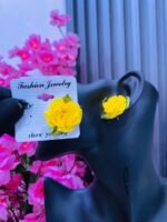 SATIN FLOWER EARRINGS (MA3467)