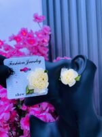 SATIN FLOWER EARRINGS (MA3467) - Image 6