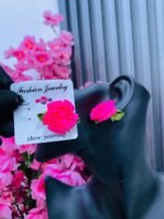 SATIN FLOWER EARRINGS (MA3467) - Image 4