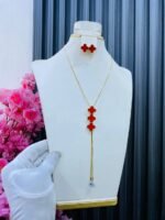NON TARNISH LONG DANGLING NECKLACE SET(MA3980) - Image 4