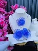 ORGANZA ROSE CHOCKER & EARRINGS COMBO(MA4646) - Image 2