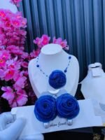ORGANZA ROSE CHOCKER & EARRINGS COMBO(MA4645) - Image 6