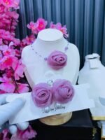 ORGANZA ROSE CHOCKER & EARRINGS COMBO(MA4645) - Image 7