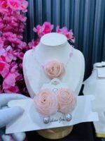 ORGANZA ROSE CHOCKER & EARRINGS COMBO(MA4645) - Image 5