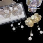 METALIC PETALS FASHION EARRINGS (MA427) - Image 3