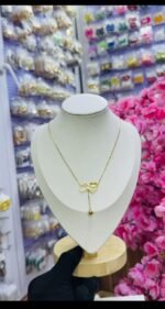 NON TARNISH INFINITY BOW TIE DANGLING NECKLACE (MA5291) - Image 2