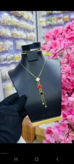 NON TARNISH VCA DANGLING NECKLACE (MA5314) - Image 2