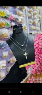 NON TARNISH LAYERED MEN CROSS NECKLACE (MA5342)