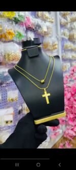 NON TARNISH LAYERED MEN CROSS NECKLACE (MA5343) - Image 3