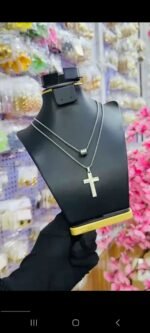 NON TARNISH LAYERED MEN CROSS NECKLACE (MA5343)