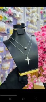 NON TARNISH LAYERED MEN CROSS NECKLACE (MA5345) - Image 2