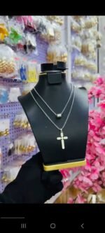 NON TARNISH LAYERED MEN CROSS NECKLACE (MA5346) - Image 2