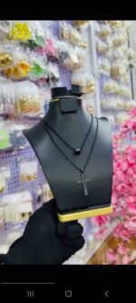 NON TARNISH LAYERED MEN CROSS NECKLACE (MA5347)