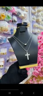 NON TARNISH LAYERED MEN CROSS NECKLACE (MA5347) - Image 2