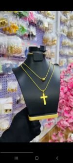 NON TARNISH LAYERED MEN CROSS NECKLACE (MA5348) - Image 2