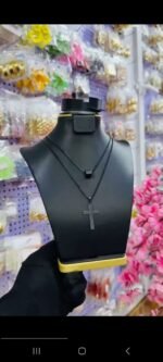 NON TARNISH LAYERED MEN CROSS NECKLACE (MA5348) - Image 3