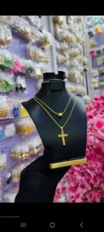 NON TARNISH LAYERED MEN CROSS NECKLACE (MA5351) - Image 2