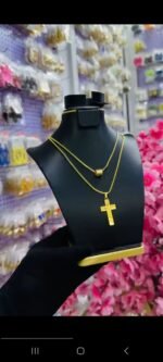 NON TARNISH LAYERED MEN CROSS NECKLACE (MA5352) - Image 2