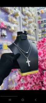 NON TARNISH LAYERED MEN CROSS NECKLACE (MA5352) - Image 3