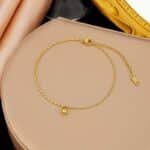 NON TARNISH RICE BEAD NECKLACE AND BRACELET SET(MA5176) - Image 3