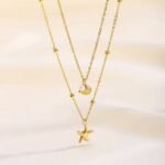 NON TARNISH LAYERED STAR/SHELL NECKLACE(MA5706) - Image 2